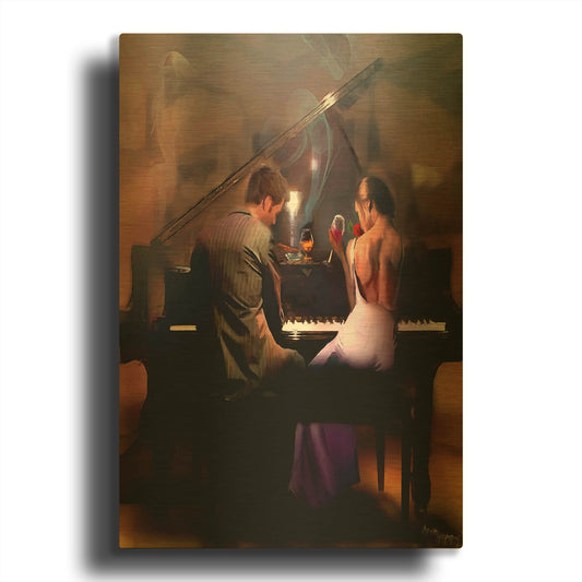 'Cigar Bar Love' By Murray Henderson Fine Art Gold Metal Wall Art