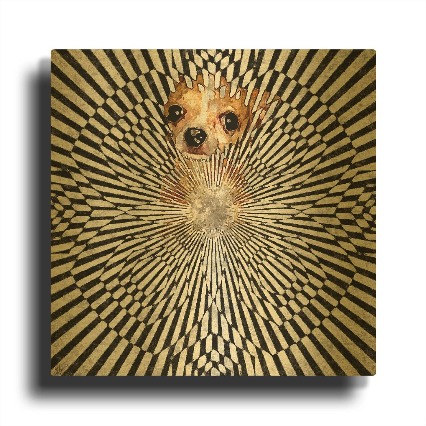 'Chiwhat The' By Murray Henderson Fine Art Gold Metal Wall Art