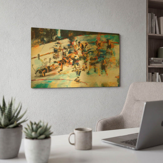 'Bobby Scores 1' By Murray Henderson Fine Art Gold Metal Wall Art