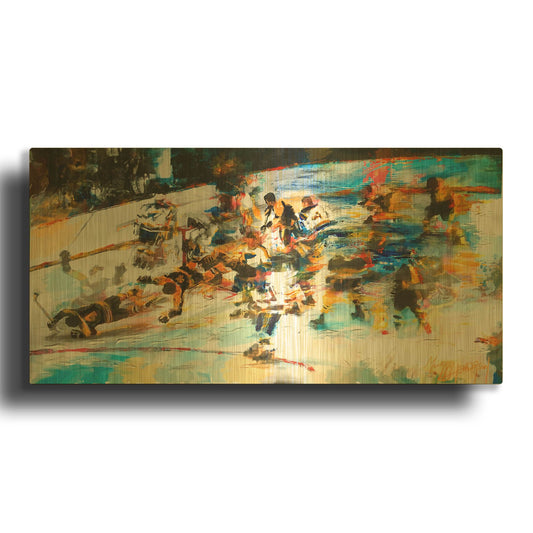 'Bobby Scores 1' By Murray Henderson Fine Art Gold Metal Wall Art
