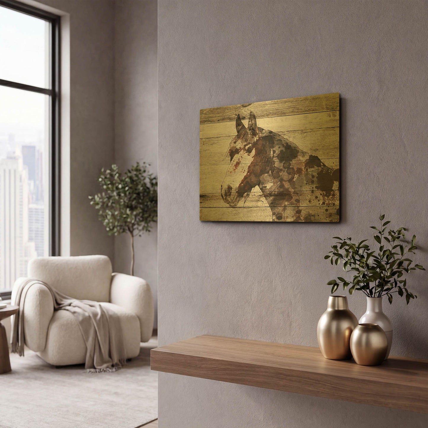'Jalisco Horse' By Irena Orlov Gold Metal Wall Art
