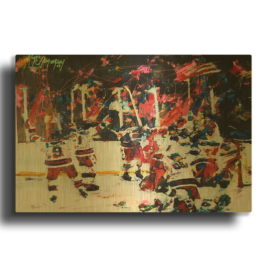 'USA Maricle On Ice' By Murray Henderson Fine Art Gold Metal Wall Art