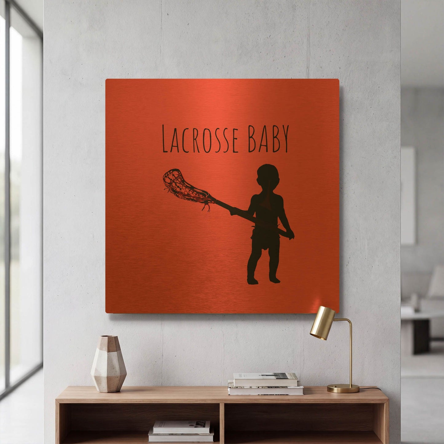 'Lacrosse Baby' By Murray Henderson Fine Art Gold Metal Wall Art