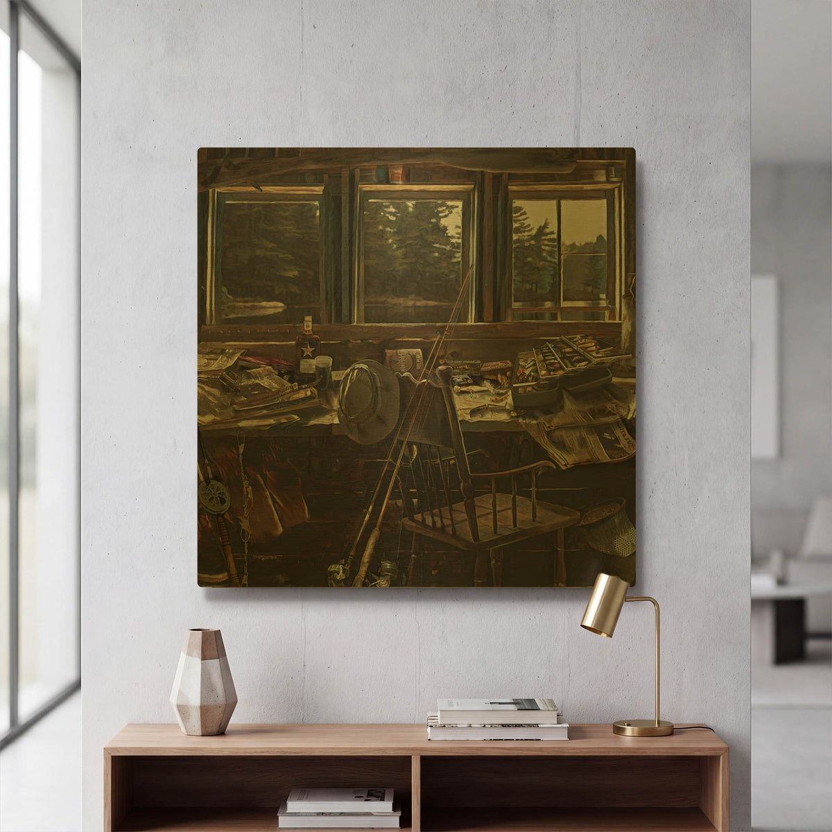 'Gone Fishing 2' By Murray Henderson Fine Art Gold Metal Wall Art