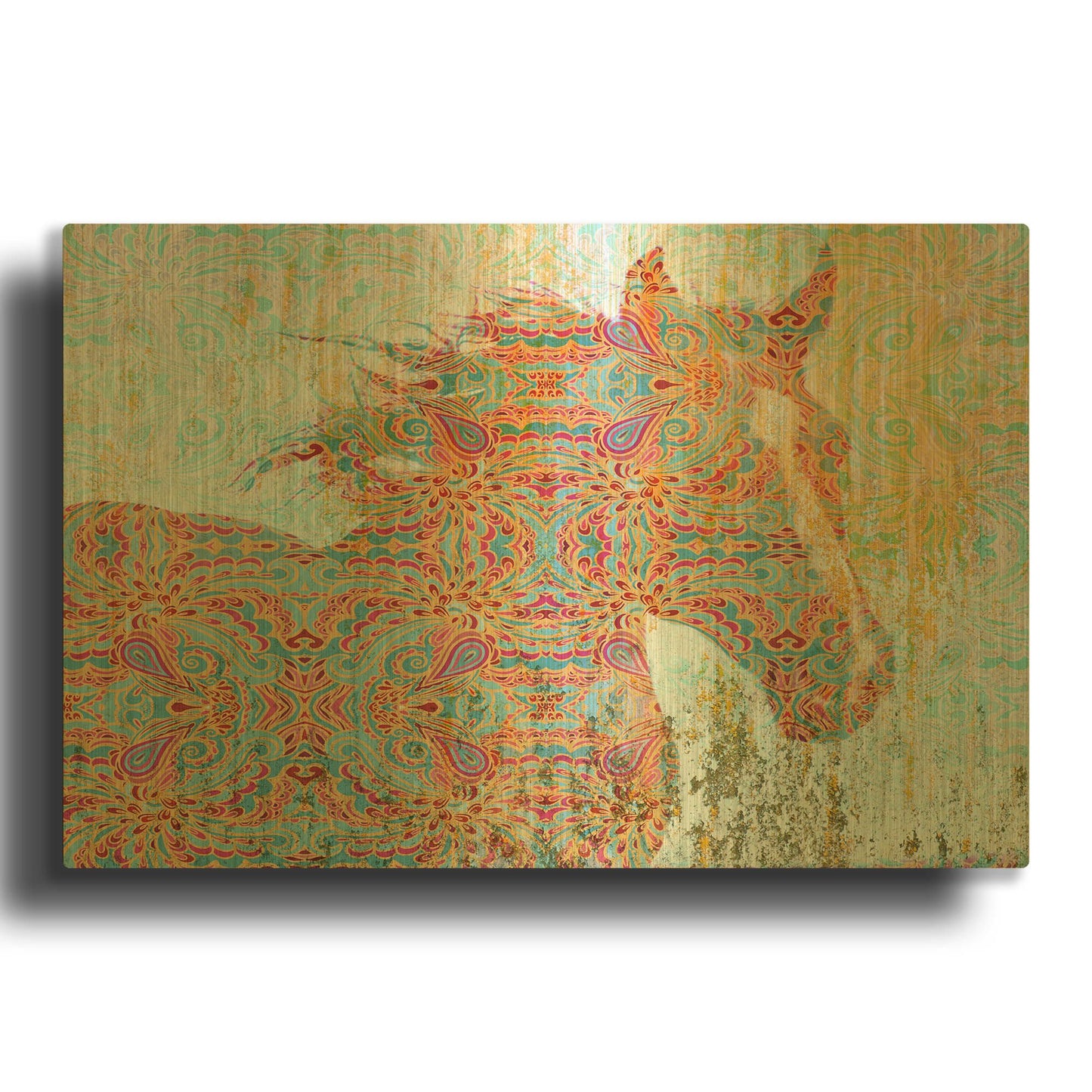 'Pattern Horse' By Irena Orlov Gold Metal Wall Art