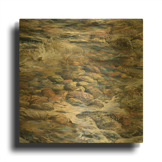 'River Rocks' By Murray Henderson Fine Art Gold Metal Wall Art