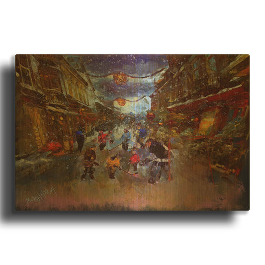 'Street Game 2' By Murray Henderson Fine Art Gold Metal Wall Art