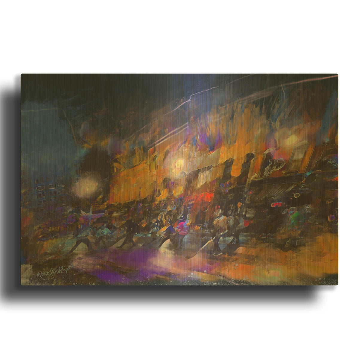 'Downtown' By Murray Henderson Fine Art Gold Metal Wall Art