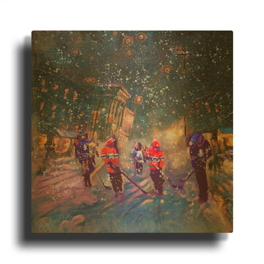 'Street Game' By Murray Henderson Fine Art Gold Metal Wall Art
