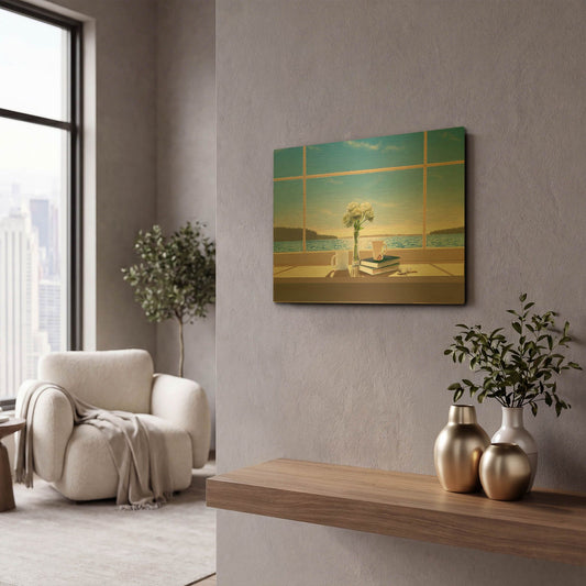 'Sea Views' By Murray Henderson Fine Art Gold Metal Wall Art