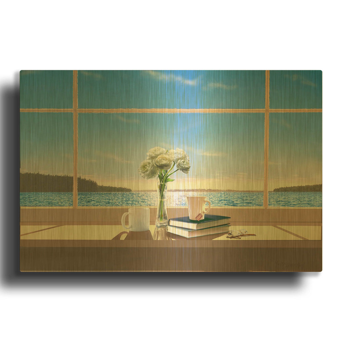 'Sea Views' By Murray Henderson Fine Art Gold Metal Wall Art