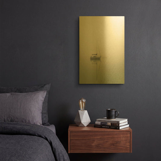 'Sailboats' By Nicholas Bell Photography Gold Metal Wall Art