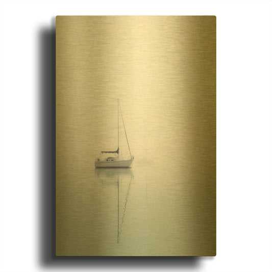 'Sailboats' By Nicholas Bell Photography Gold Metal Wall Art