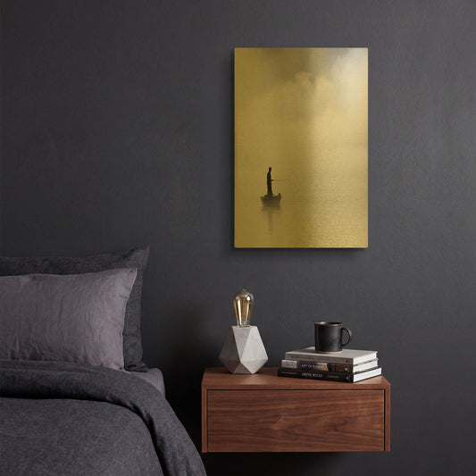 'The Abyss Fisher' By Nicholas Bell Photography Gold Metal Wall Art