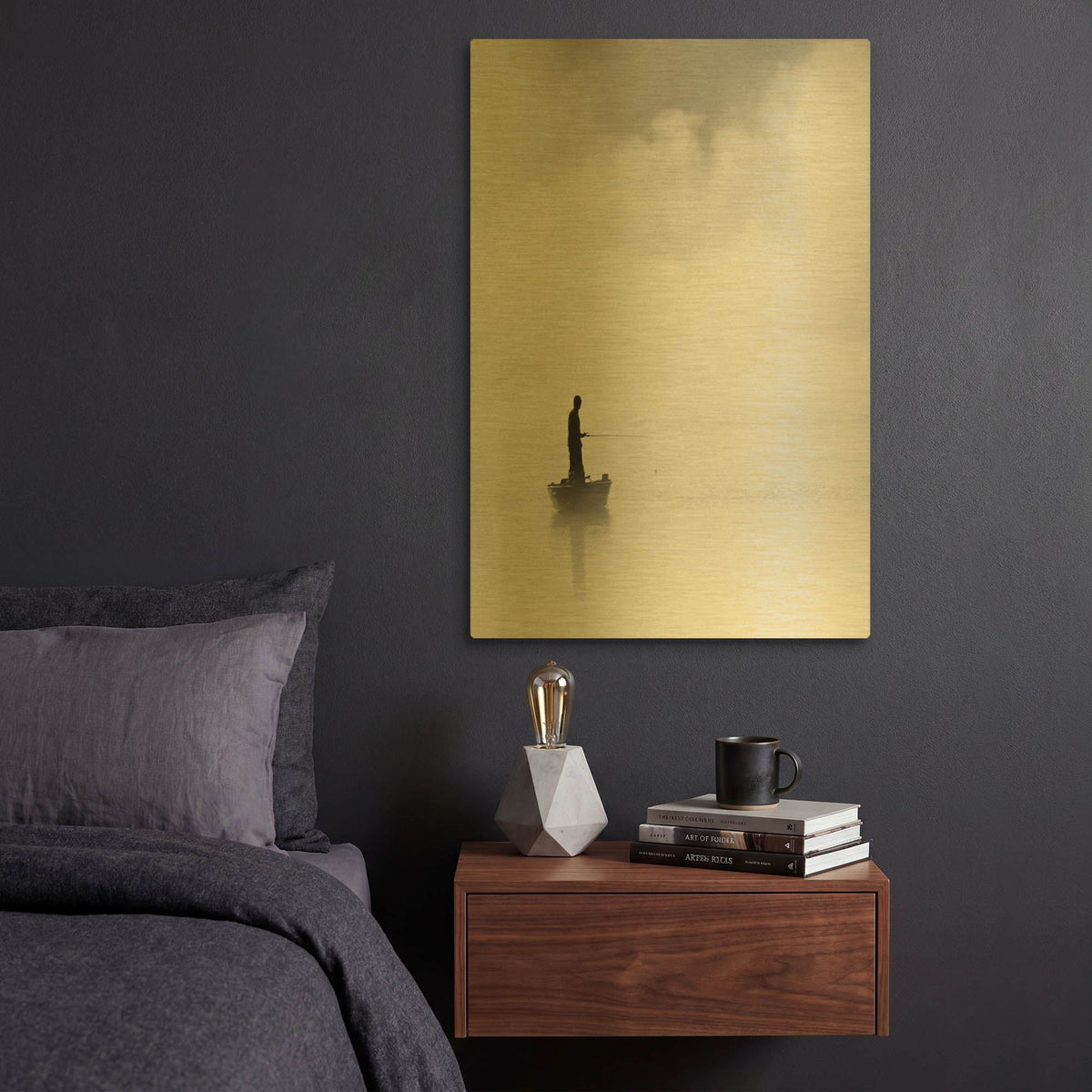 'The Abyss Fisher' By Nicholas Bell Photography Gold Metal Wall Art