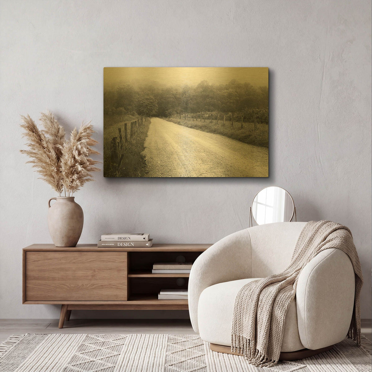 'Timeless Drive' By Nicholas Bell Photography Gold Metal Wall Art