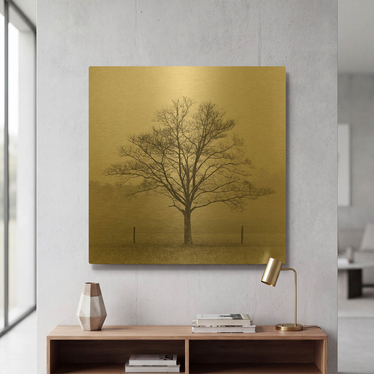 'Winter Tree, Cades Cove' By Nicholas Bell Photography Gold Metal Wall Art