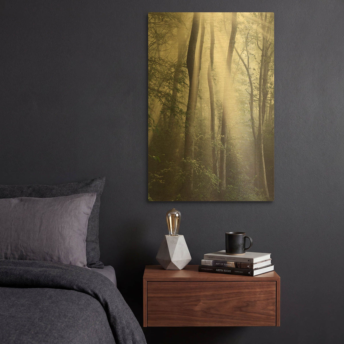'Woodland Sun' By Nicholas Bell Photography Gold Metal Wall Art