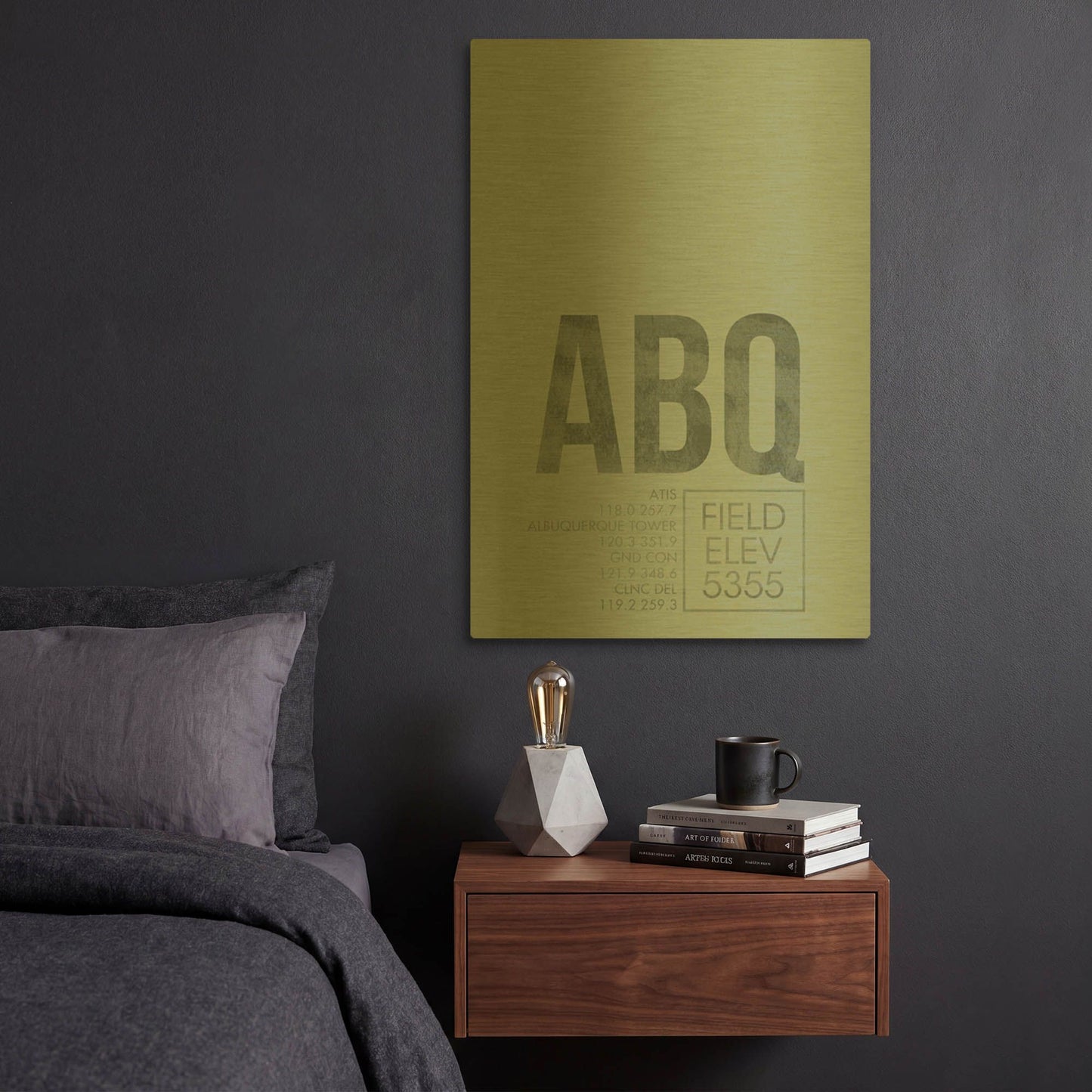 'ABQ ATC' By O8 Left Gold Metal Wall Art