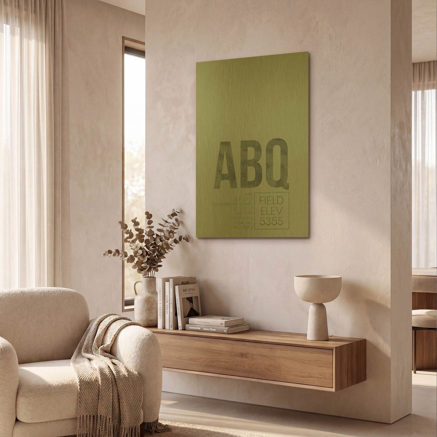 'ABQ ATC' By O8 Left Gold Metal Wall Art