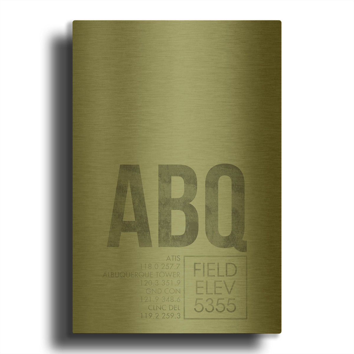 'ABQ ATC' By O8 Left Gold Metal Wall Art