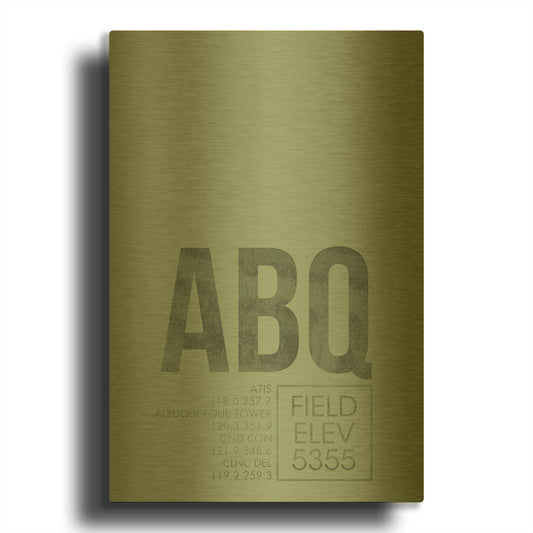 'ABQ ATC' By O8 Left Gold Metal Wall Art