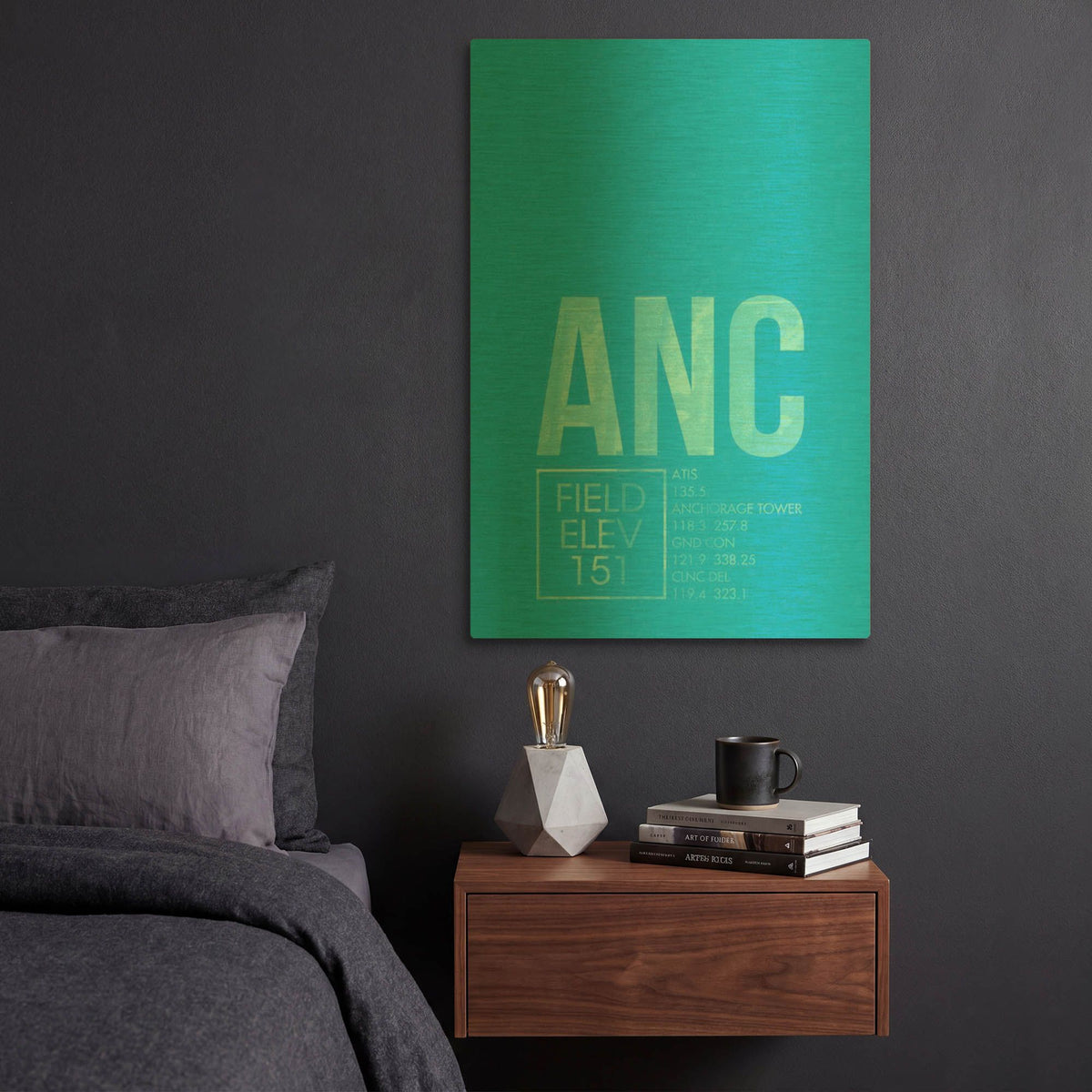 'ANC ATC' By O8 Left Gold Metal Wall Art