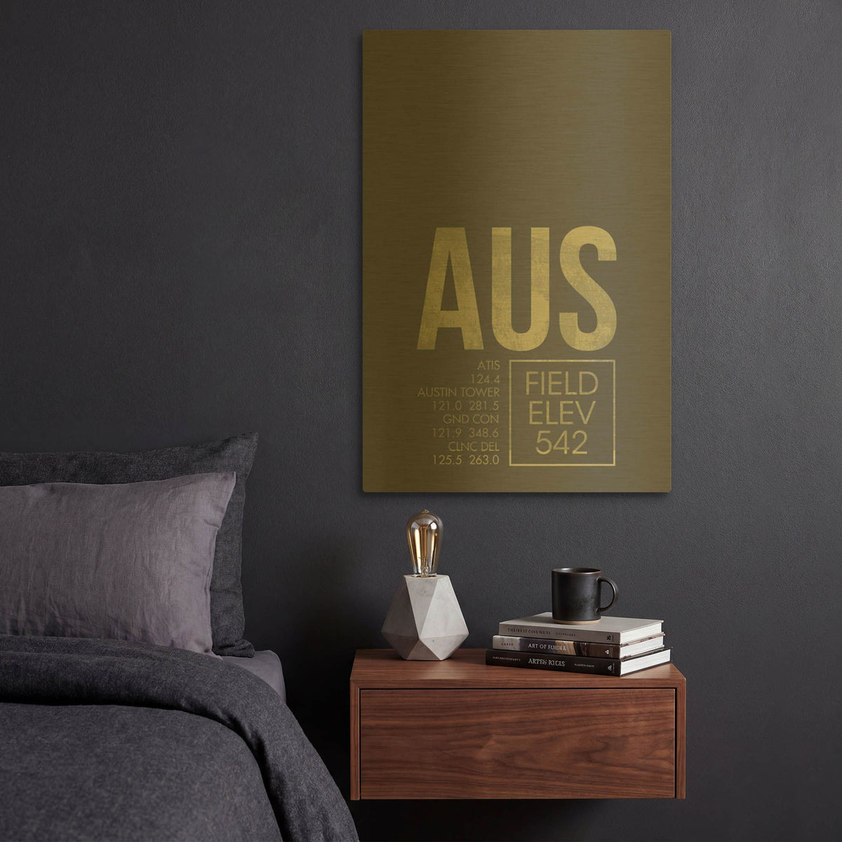 'AUS ATC' By O8 Left Gold Metal Wall Art