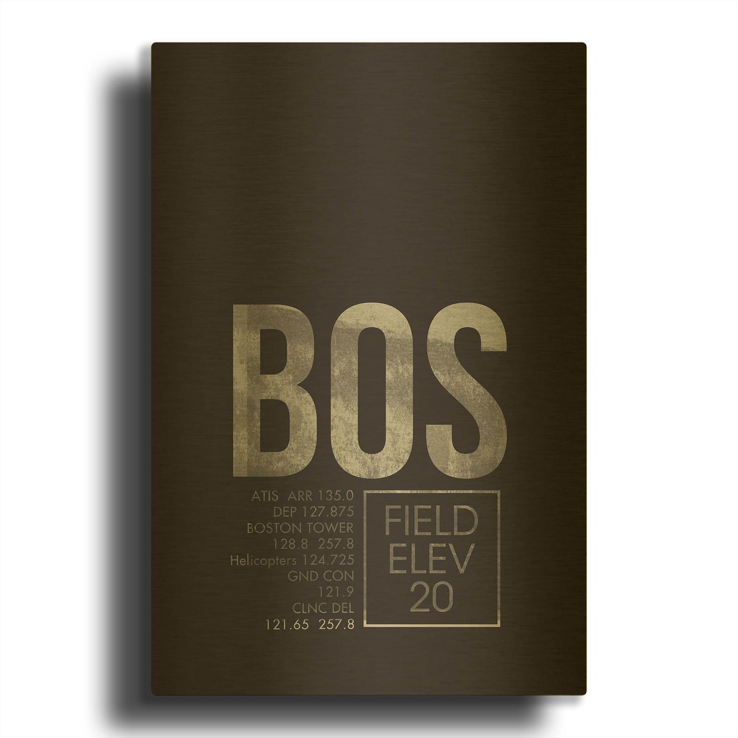 'BOS ATC' By O8 Left Gold Metal Wall Art
