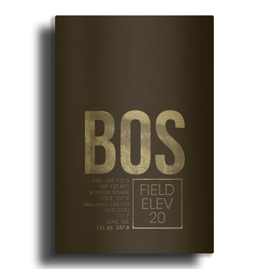 'BOS ATC' By O8 Left Gold Metal Wall Art