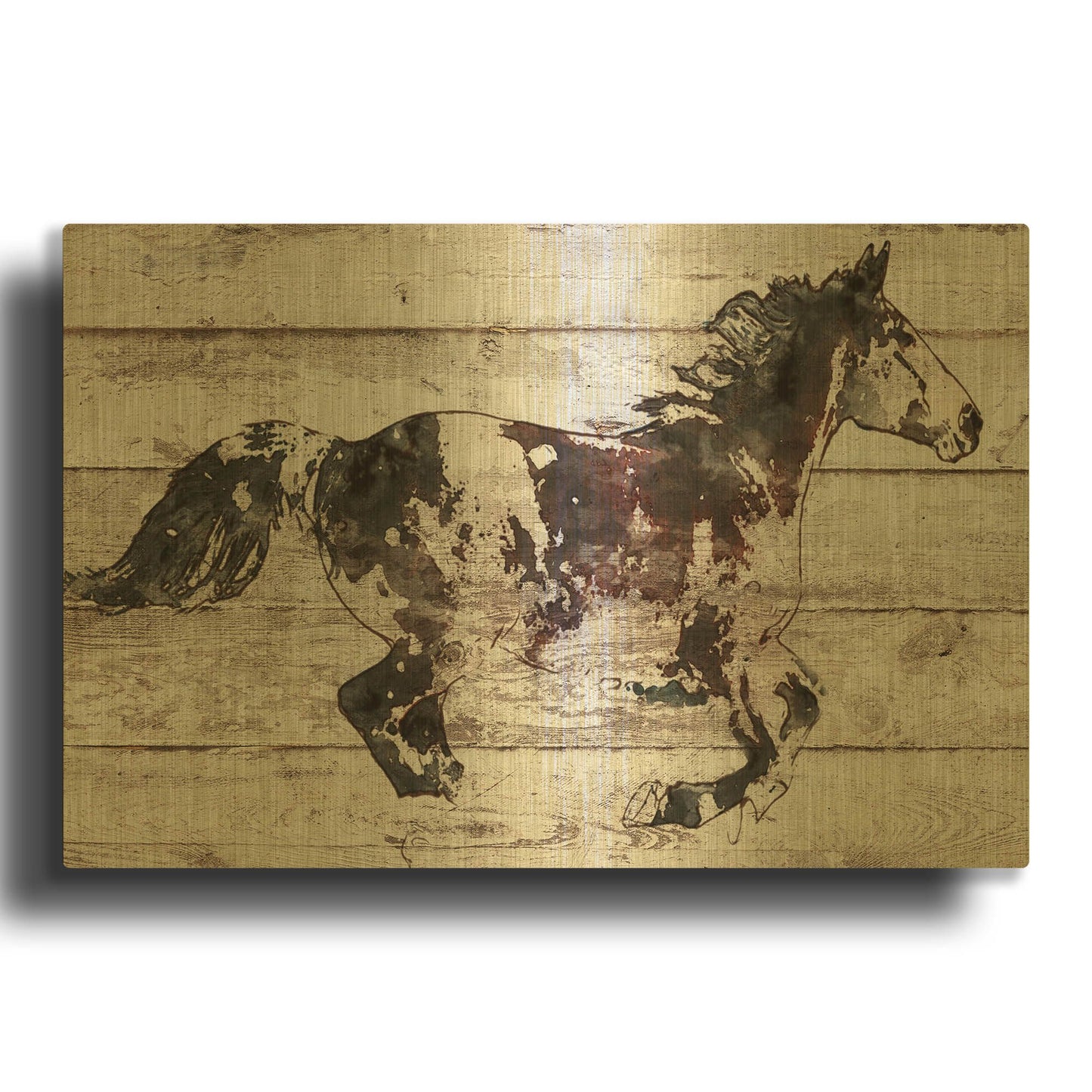 'Running Arabian Horse' By Irena Orlov Gold Metal Wall Art