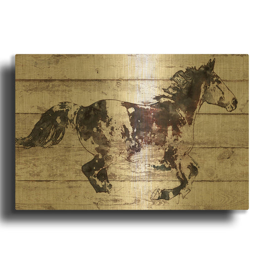 'Running Arabian Horse' By Irena Orlov Gold Metal Wall Art