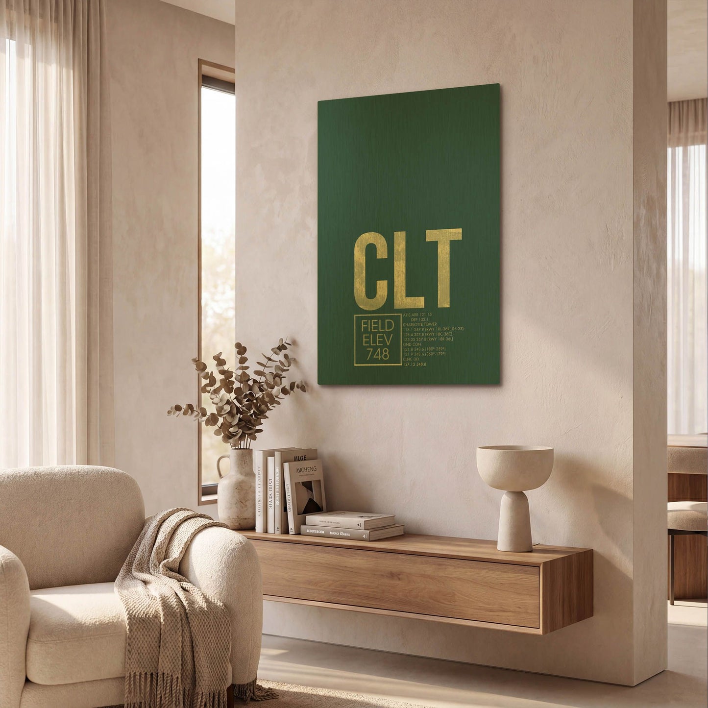 'CLT ATC' By O8 Left Gold Metal Wall Art
