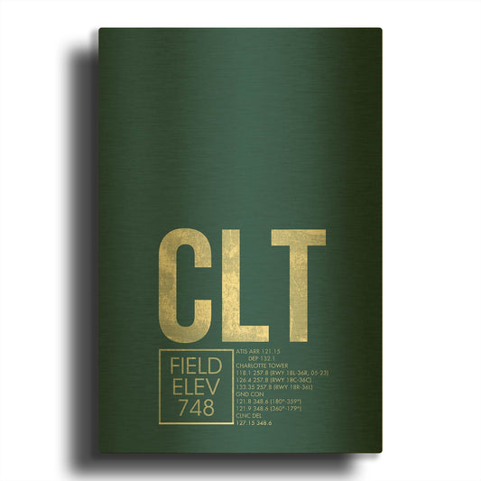 'CLT ATC' By O8 Left Gold Metal Wall Art