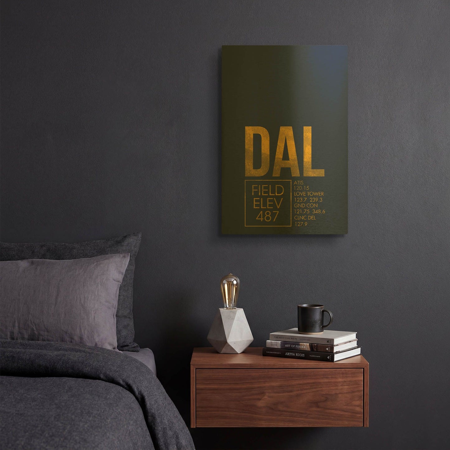 'DAL ATC' By O8 Left Gold Metal Wall Art