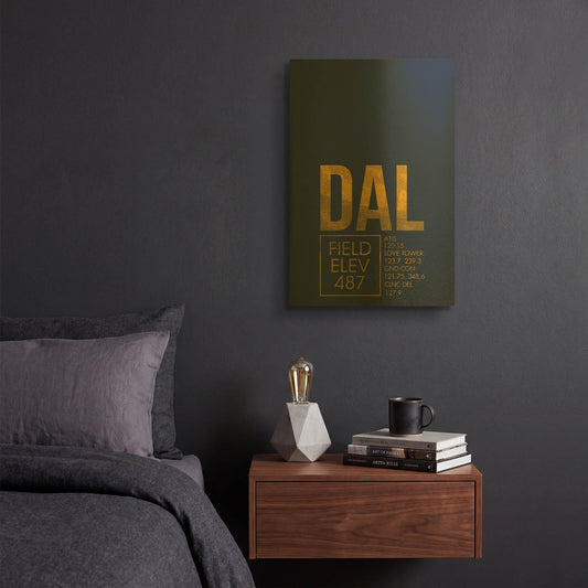 'DAL ATC' By O8 Left Gold Metal Wall Art