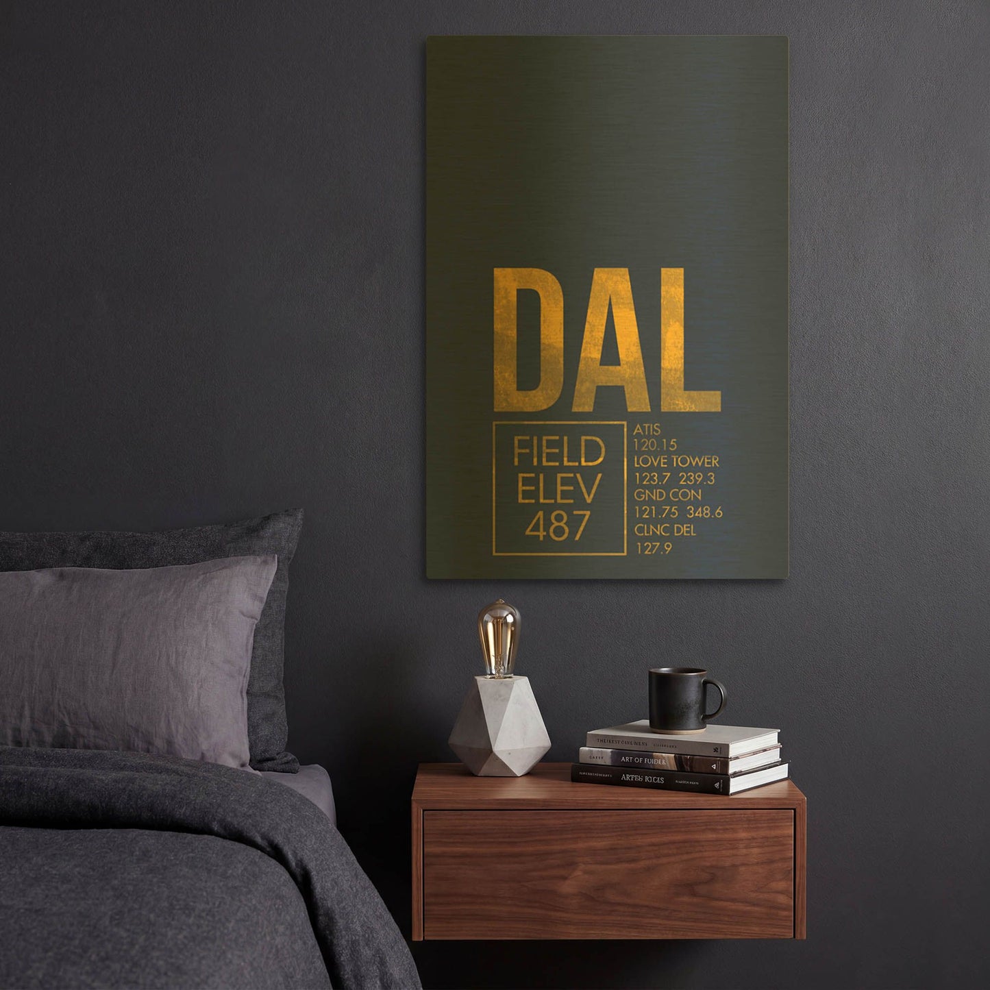 'DAL ATC' By O8 Left Gold Metal Wall Art