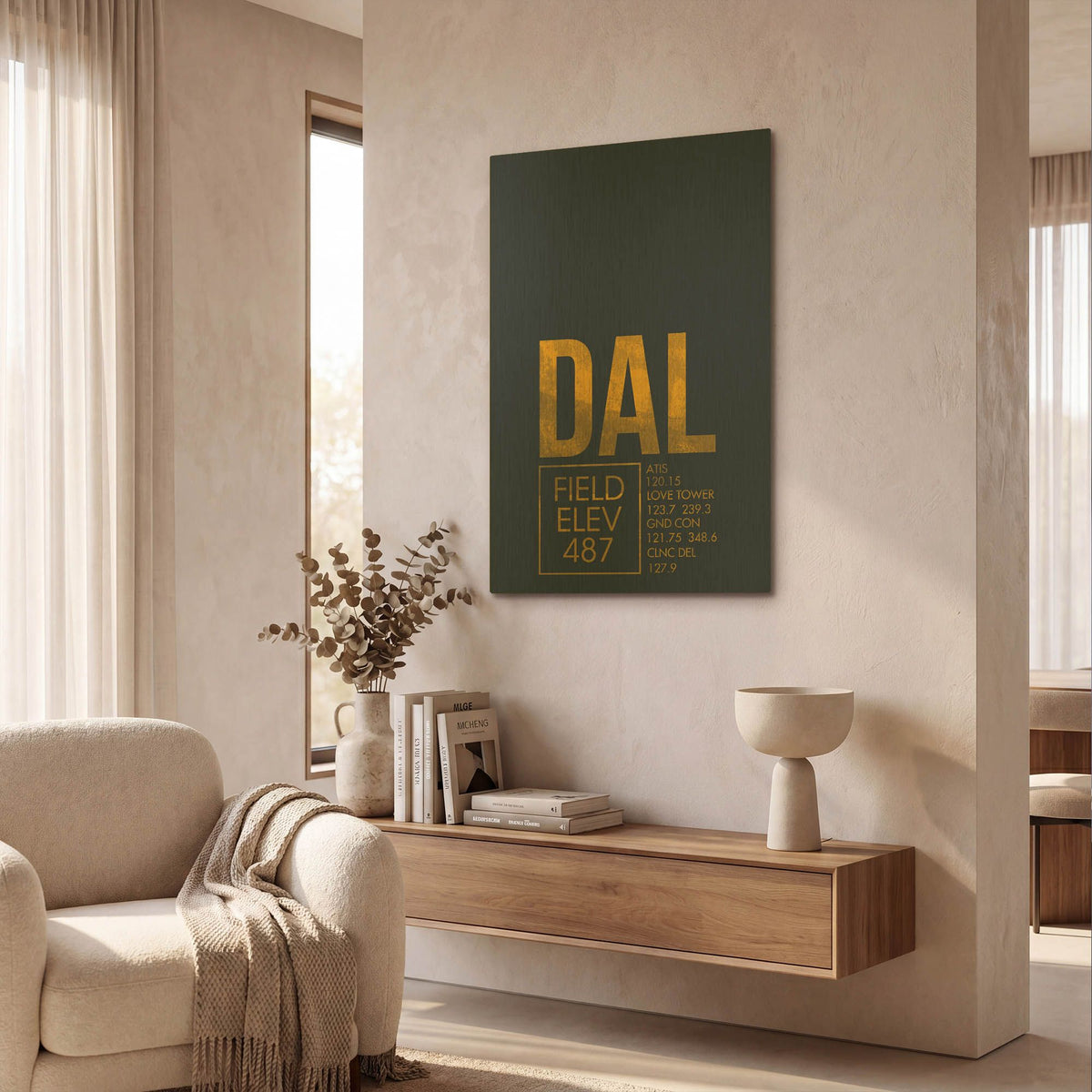 'DAL ATC' By O8 Left Gold Metal Wall Art