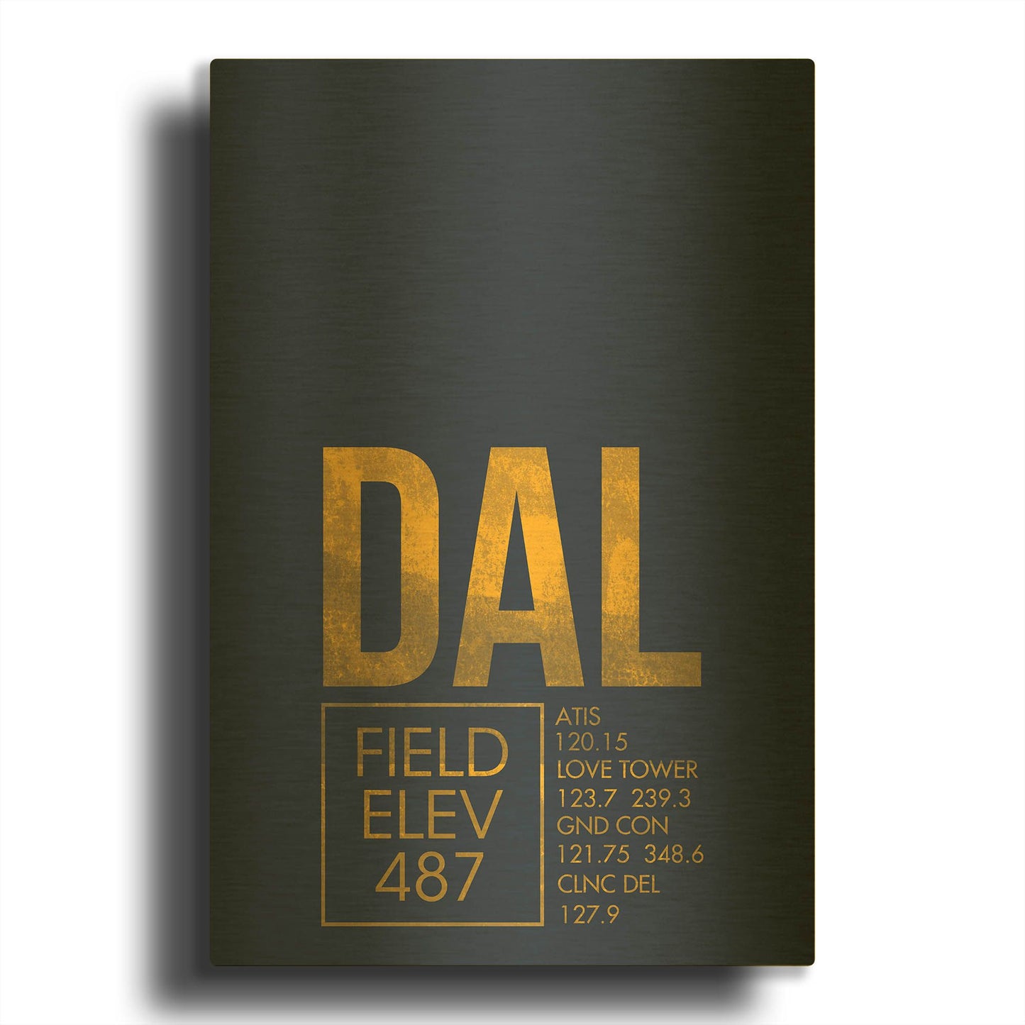 'DAL ATC' By O8 Left Gold Metal Wall Art