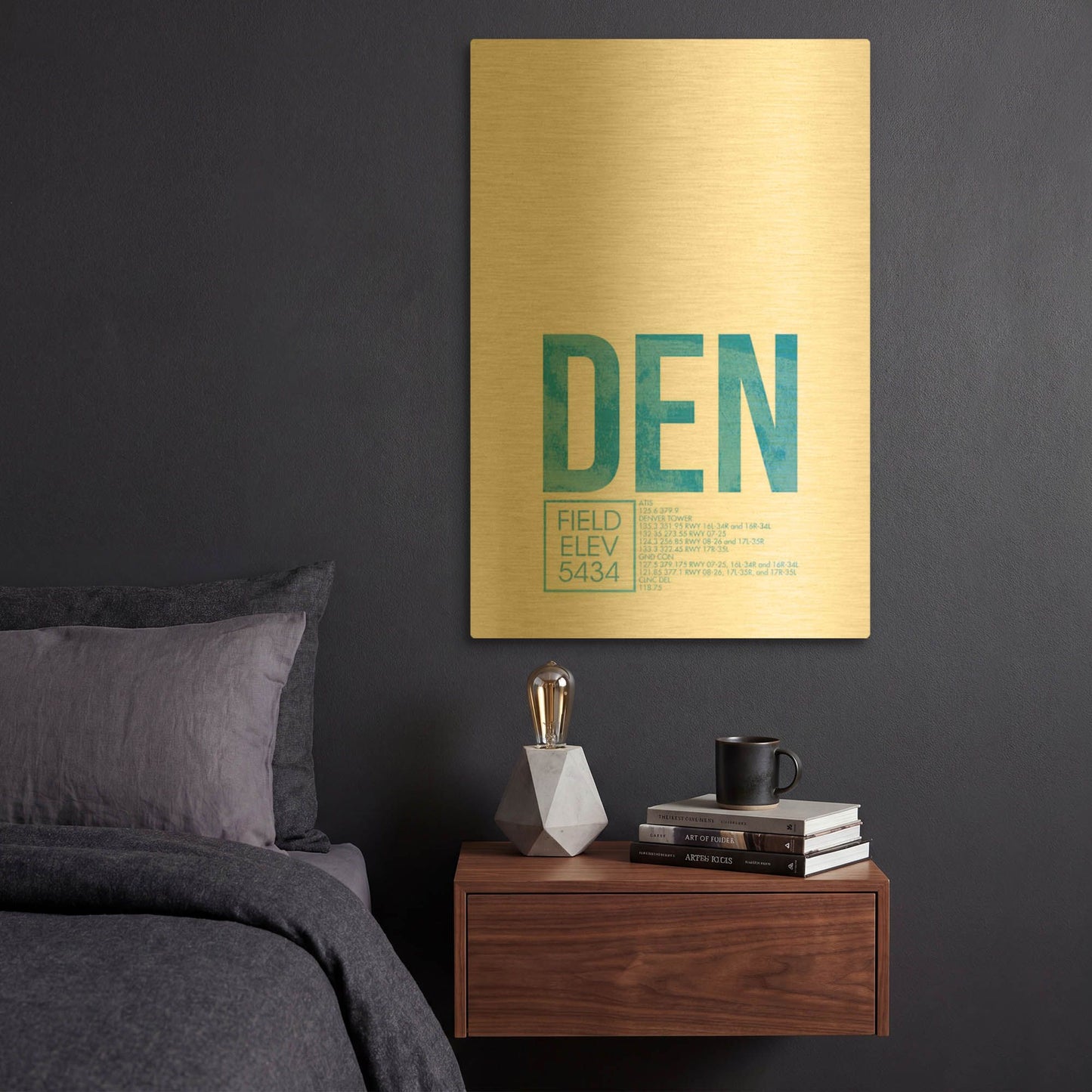 'DEN ATC' By O8 Left Gold Metal Wall Art