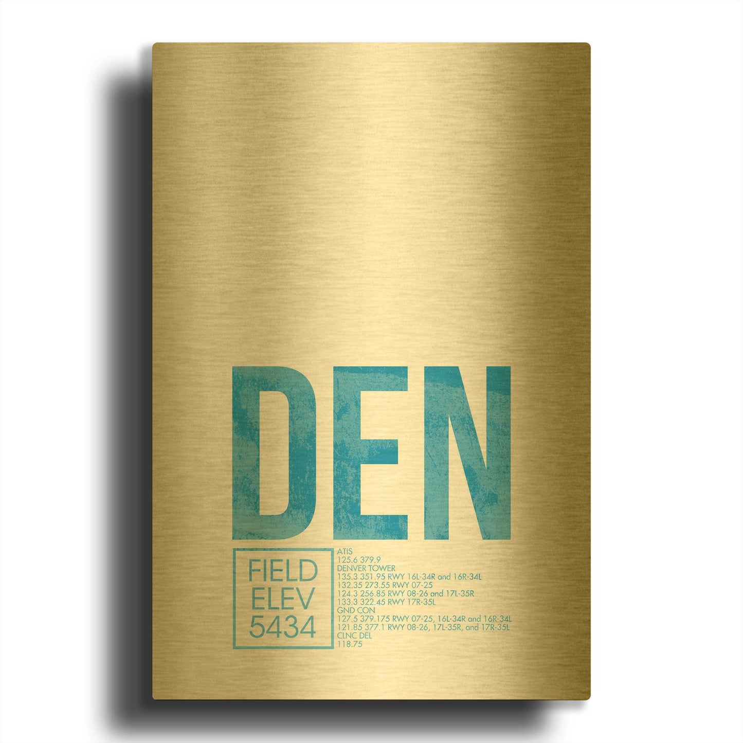 'DEN ATC' By O8 Left Gold Metal Wall Art