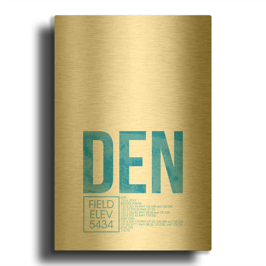 'DEN ATC' By O8 Left Gold Metal Wall Art