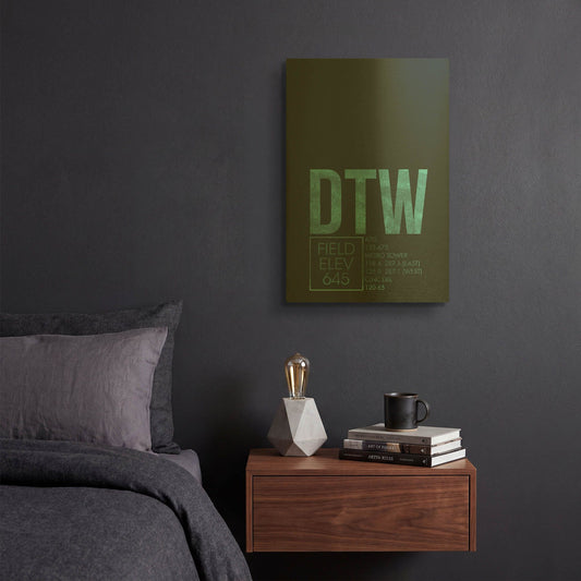 'DTW ATC' By O8 Left Gold Metal Wall Art
