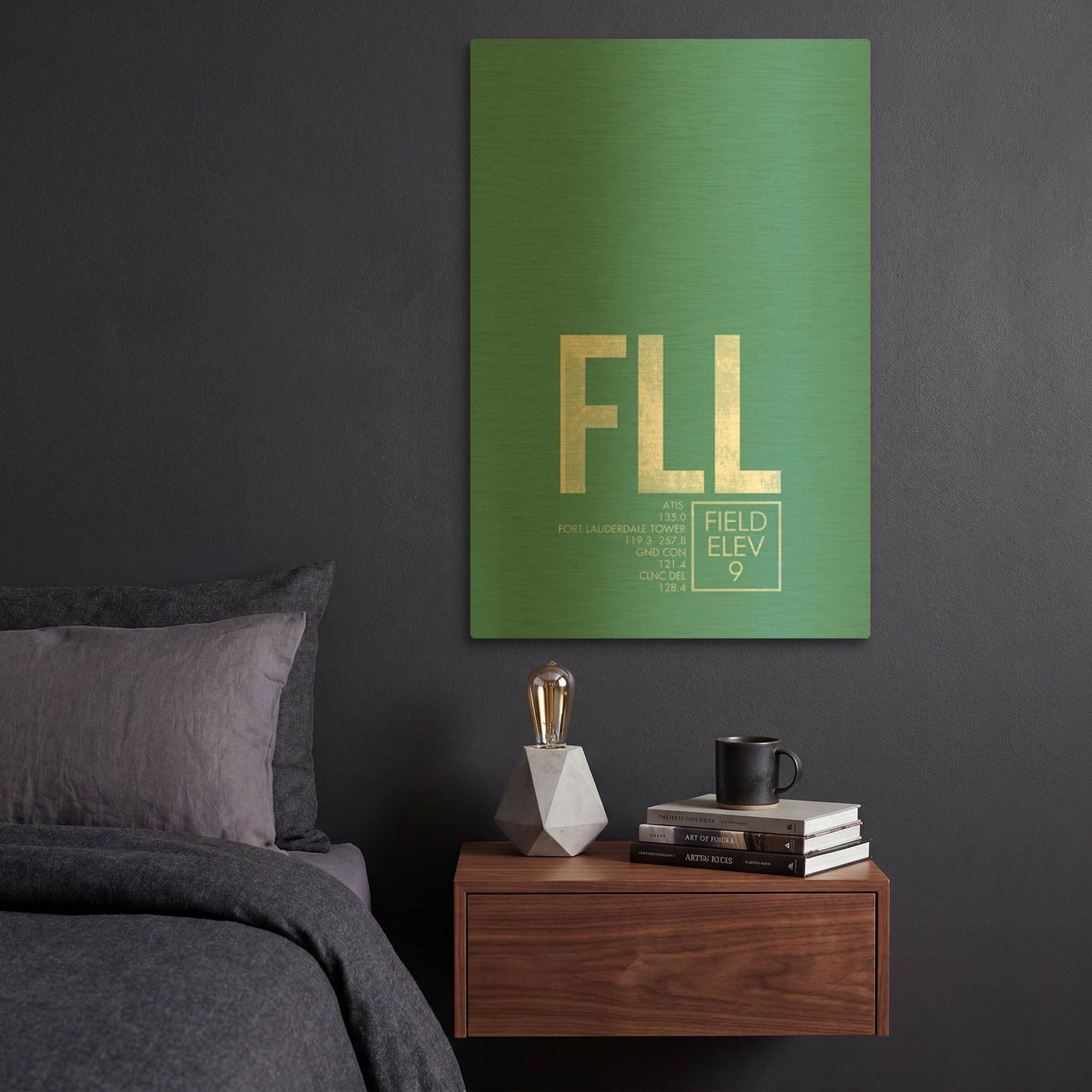 'FLL ATC' By O8 Left Gold Metal Wall Art