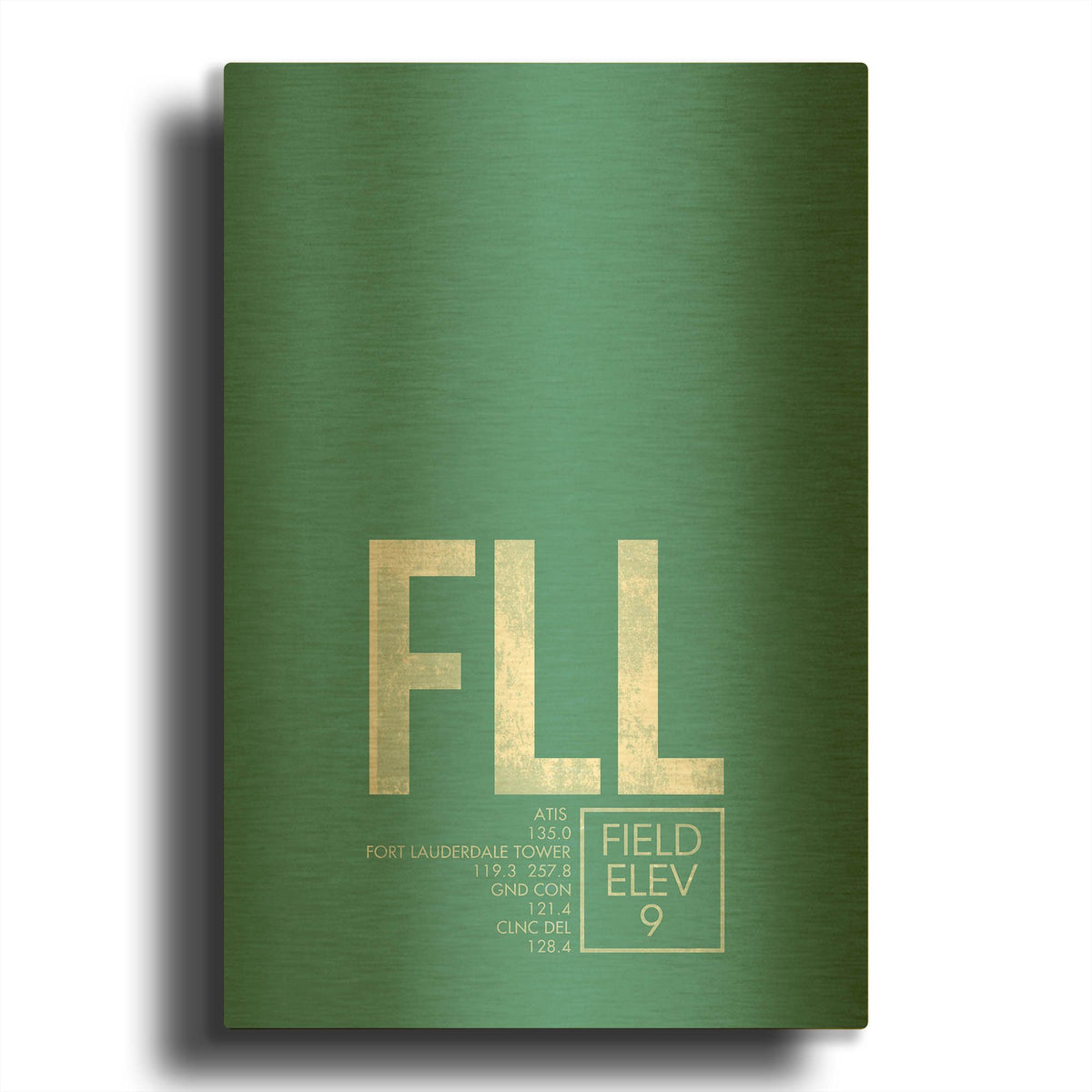 'FLL ATC' By O8 Left Gold Metal Wall Art