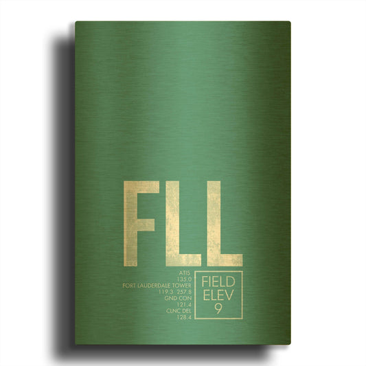 'FLL ATC' By O8 Left Gold Metal Wall Art