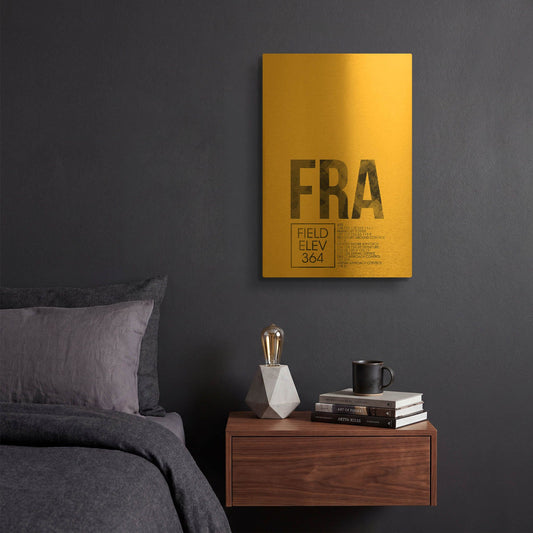 'FRA ATC' By O8 Left Gold Metal Wall Art
