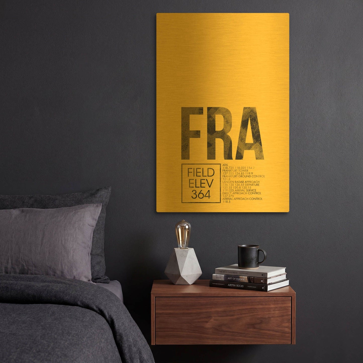 'FRA ATC' By O8 Left Gold Metal Wall Art