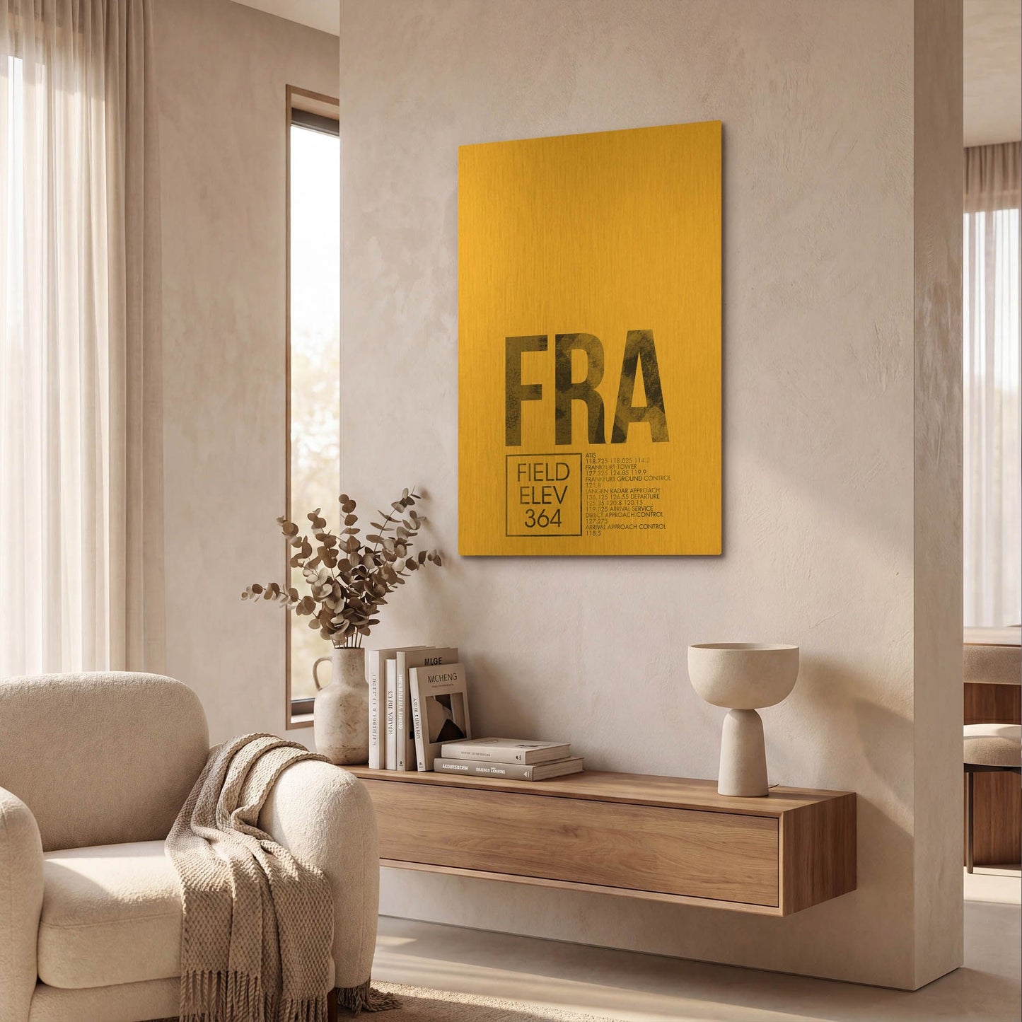 'FRA ATC' By O8 Left Gold Metal Wall Art