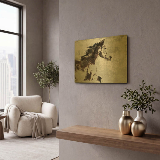 'Horse Race' By Irena Orlov Gold Metal Wall Art